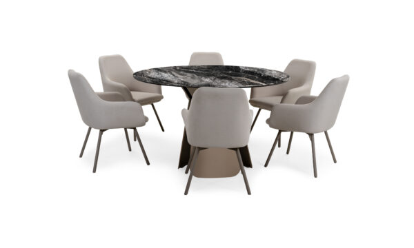 Mesa de comedor Bilbao Sinterizada  + 6  Sillas Turín