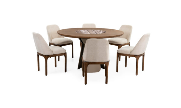 Mesa Comedor Bilbao Giratorio + 6 Sillas Lisboa