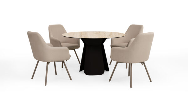 Mesa de comedor Bilbao Sinterizada + 4 sillas Turin