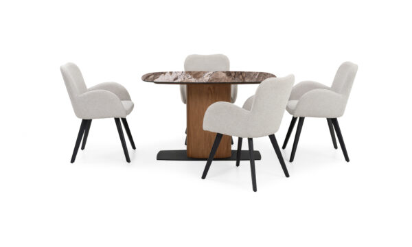 Mesa Comedor Niza Sinterizada + 4 Sillas Modena