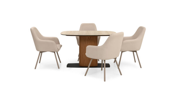 Mesa Comedor Niza Sinterizada + 4 Sillas Turin