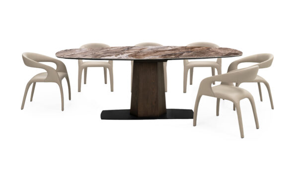 Mesa Comedor Napoles Sinterizada  + 8  Sillas Mara