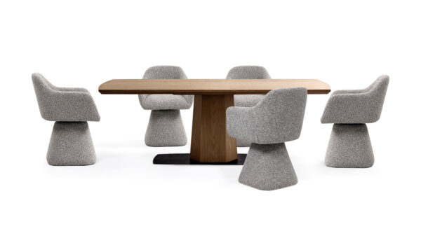 Mesa Comedor Napoles + 6 Sillas Amarai Giratoria