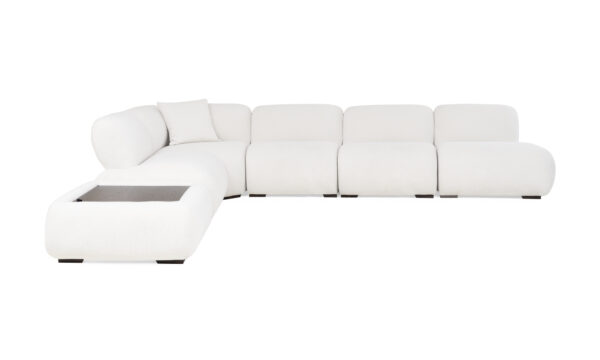 Sala En L Modular Emma 5 Módulos + Puf Mad