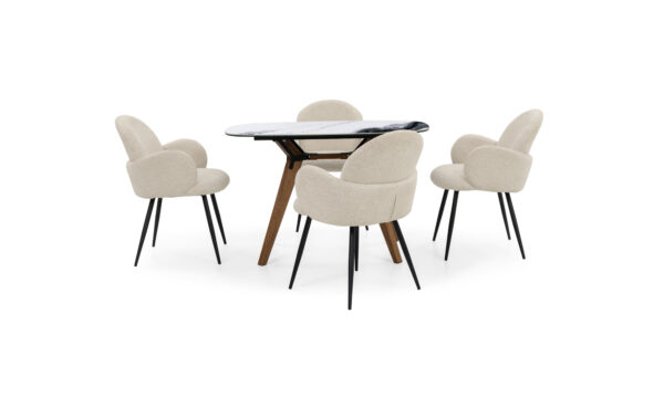 Mesa Comedor Atalantal Sinterizada + 4 Sillas Atalanta Imp