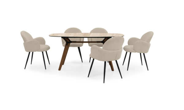 Mesa Comedor Atalanta Tapa Turin + 6 Sillas Atalanta