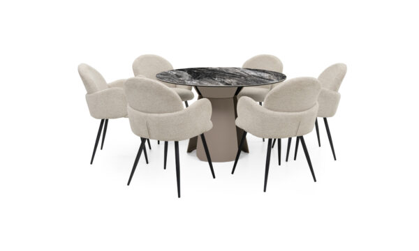 Mesa Comedor Bilbao Sinterizada + 6 Sillas Atalanta Imp