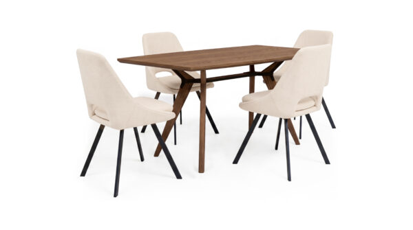 Mesa Comedor Atalanta + 4 Sillas Praga  Imp