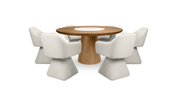 Mesa De Comedor New Milano Giratorio + 6 Sillas Amarai Giratoria