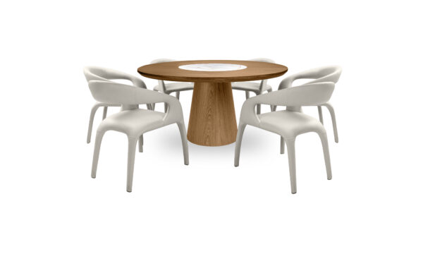 Mesa De Comedor New Milano Giratorio + 6 Sillas Mara