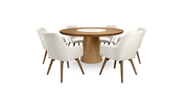 Mesa De Comedor New Milano Giratorio + 6 Sillas Turin