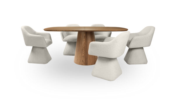 Mesa De Comedor New Milano Tonic + 6 Sillas Amarai