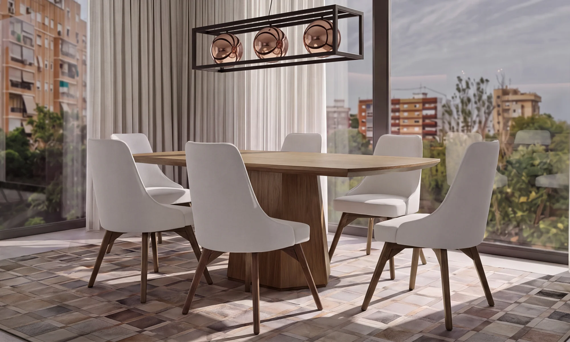 Mesa Comedor Milano 6 Puestos en ambiente