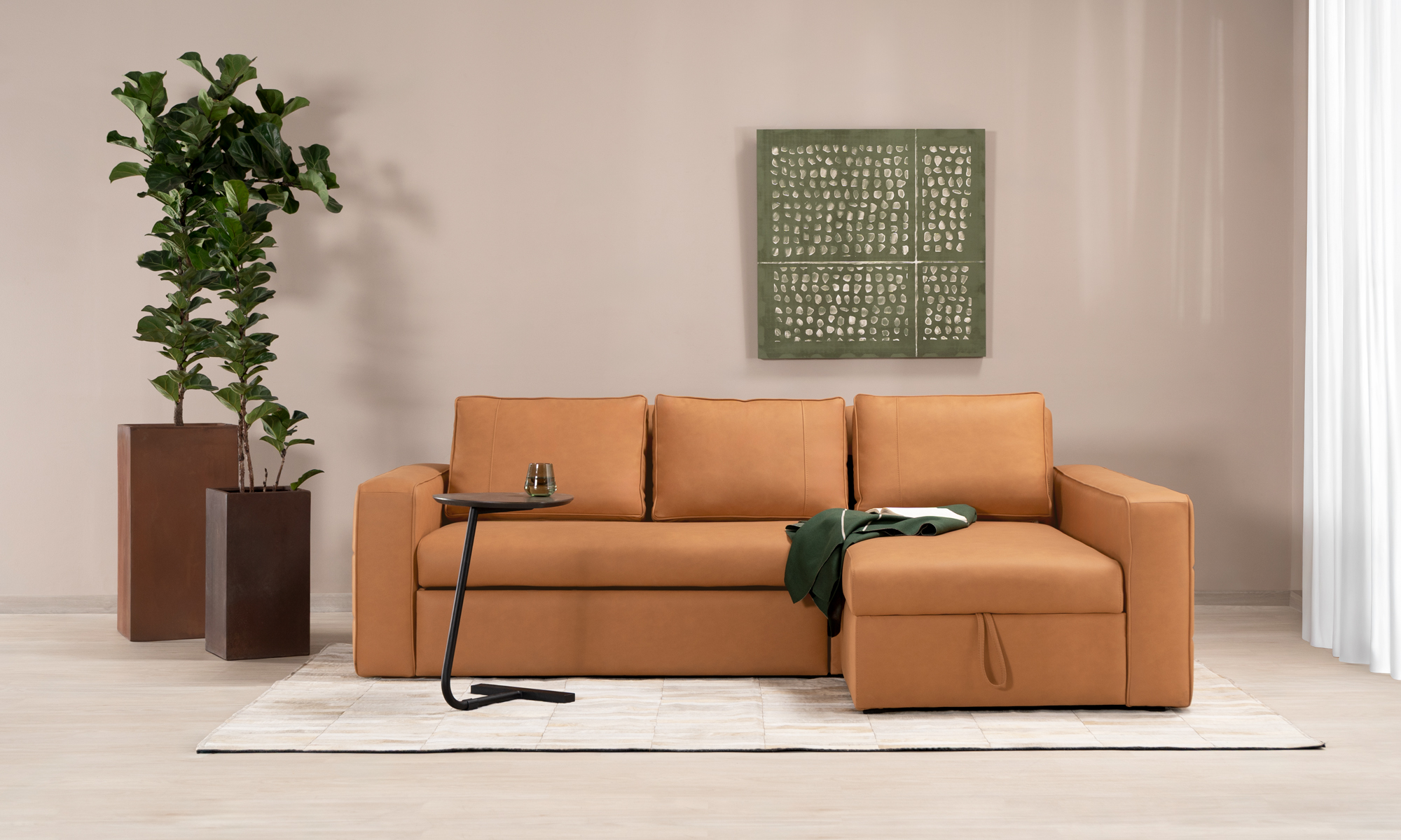 Sofá Cama En L Multifuncional Missoni en ambiente