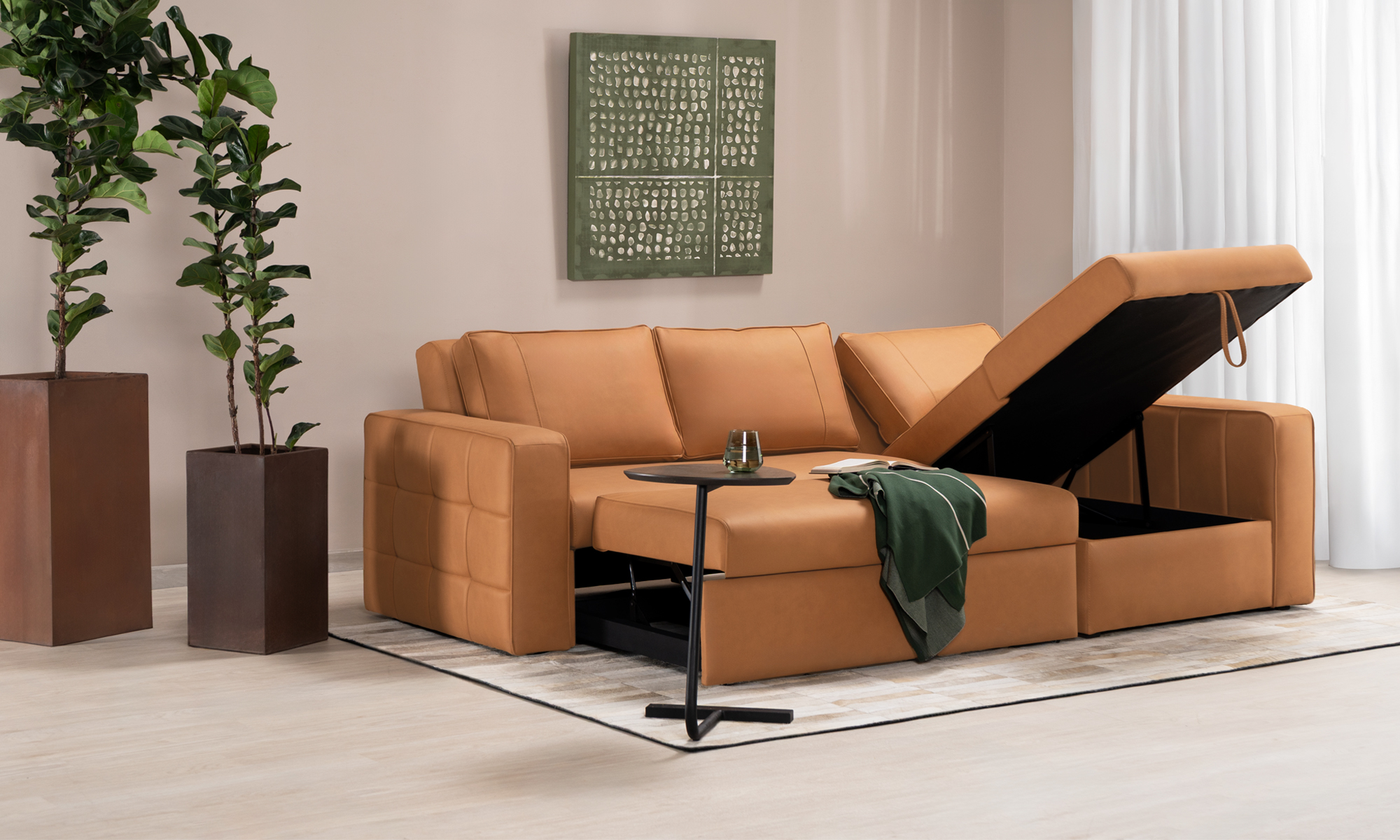Sofá Cama En L Multifuncional Missoni en ambiente