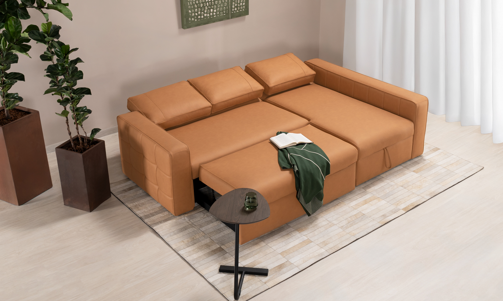 Sofá Cama En L Multifuncional Missoni en ambiente