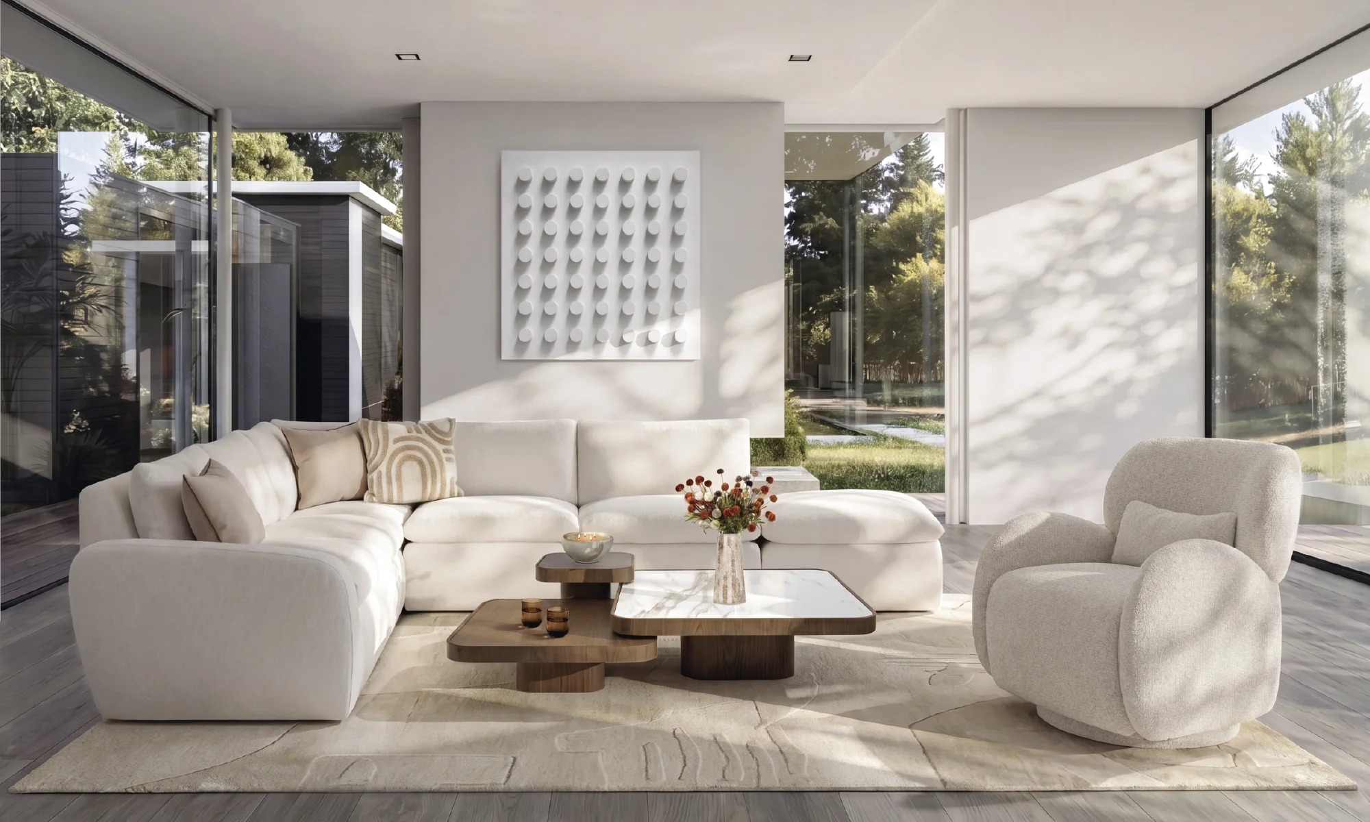 Sala en L Modular Gabana 5 Módulos en ambiente