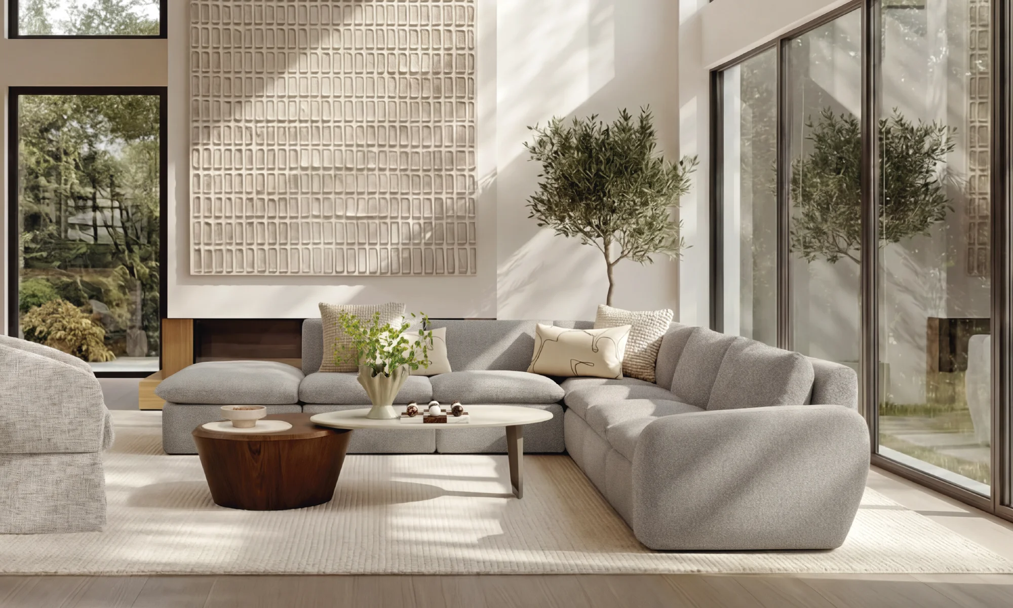 Sala en L Modular Gabana 5 Módulos en ambiente