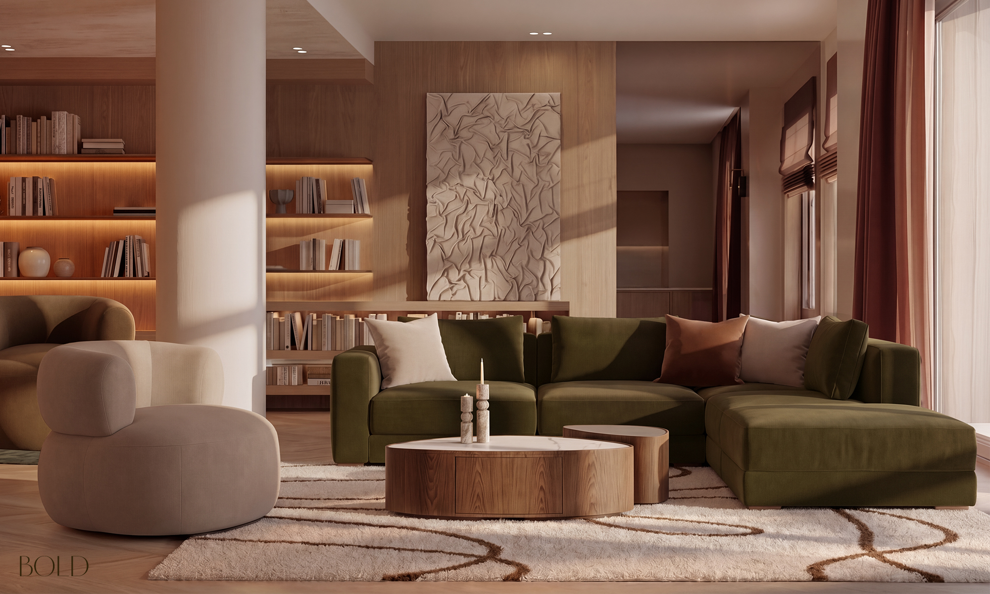 Sala En L Roma 5 Módulos en ambiente