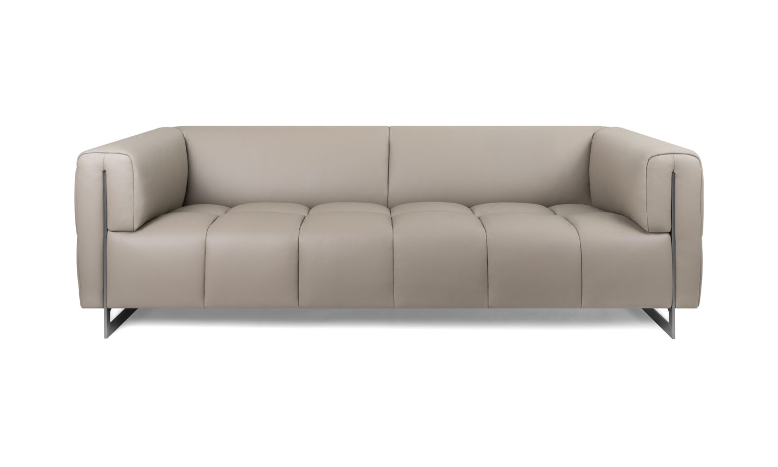 Sofá Missoni 3 Puestos Taupe Cuero Imp