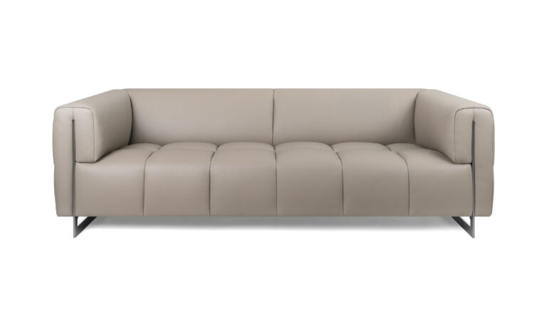 Sofá Missoni 3 Puestos Taupe Cuero Imp