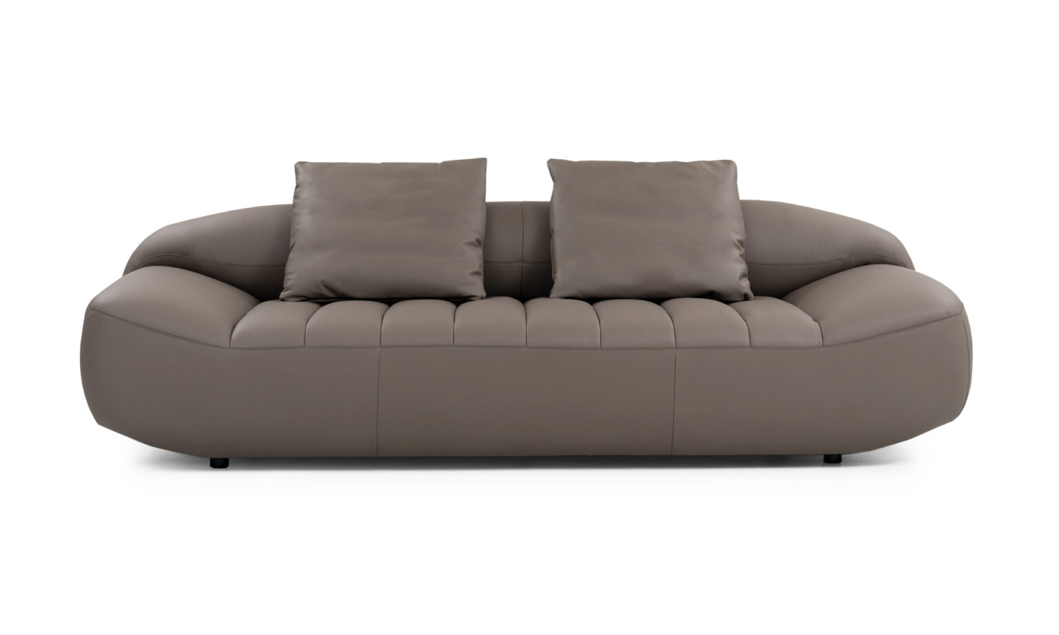 Sofá Vittorio 3 Puestos Cuero Taupe Imp