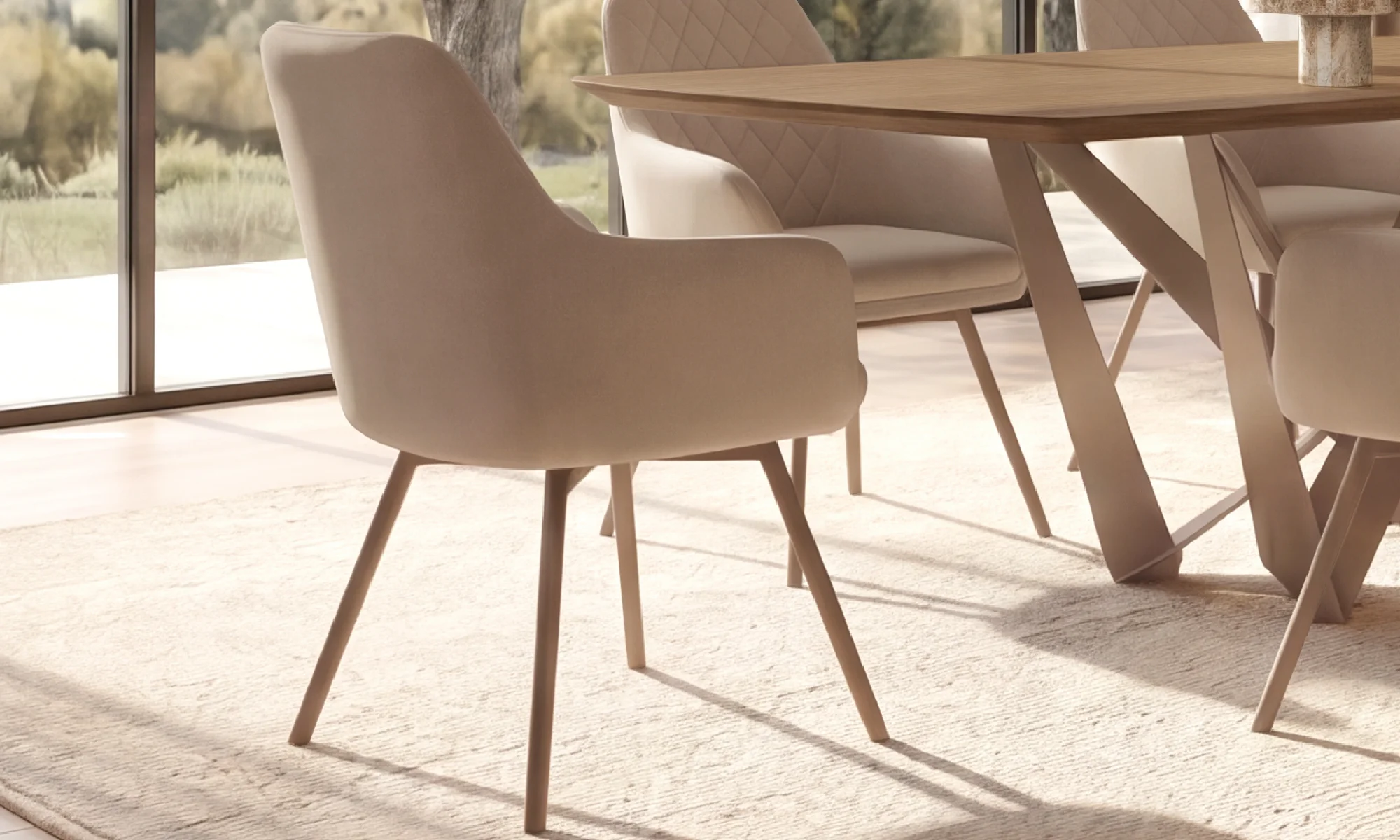 Mesa Comedor Versalles + 6 Sillas Odense P/M en ambiente