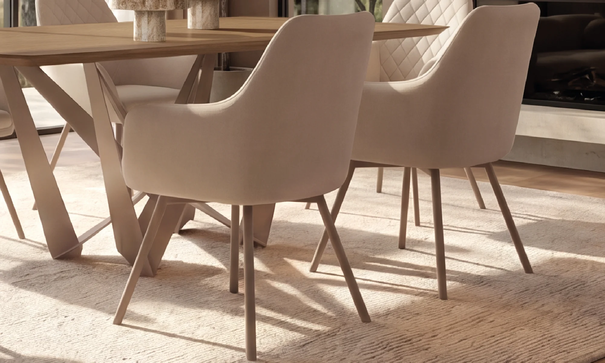 Mesa Comedor Versalles + 6 Sillas Odense P/M en ambiente
