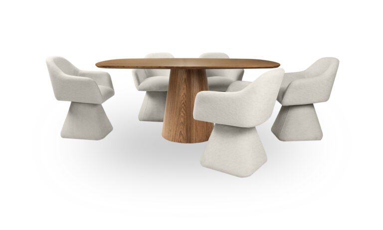 Mesa De Comedor New Milano Tonic + 6 Sillas Amarai
