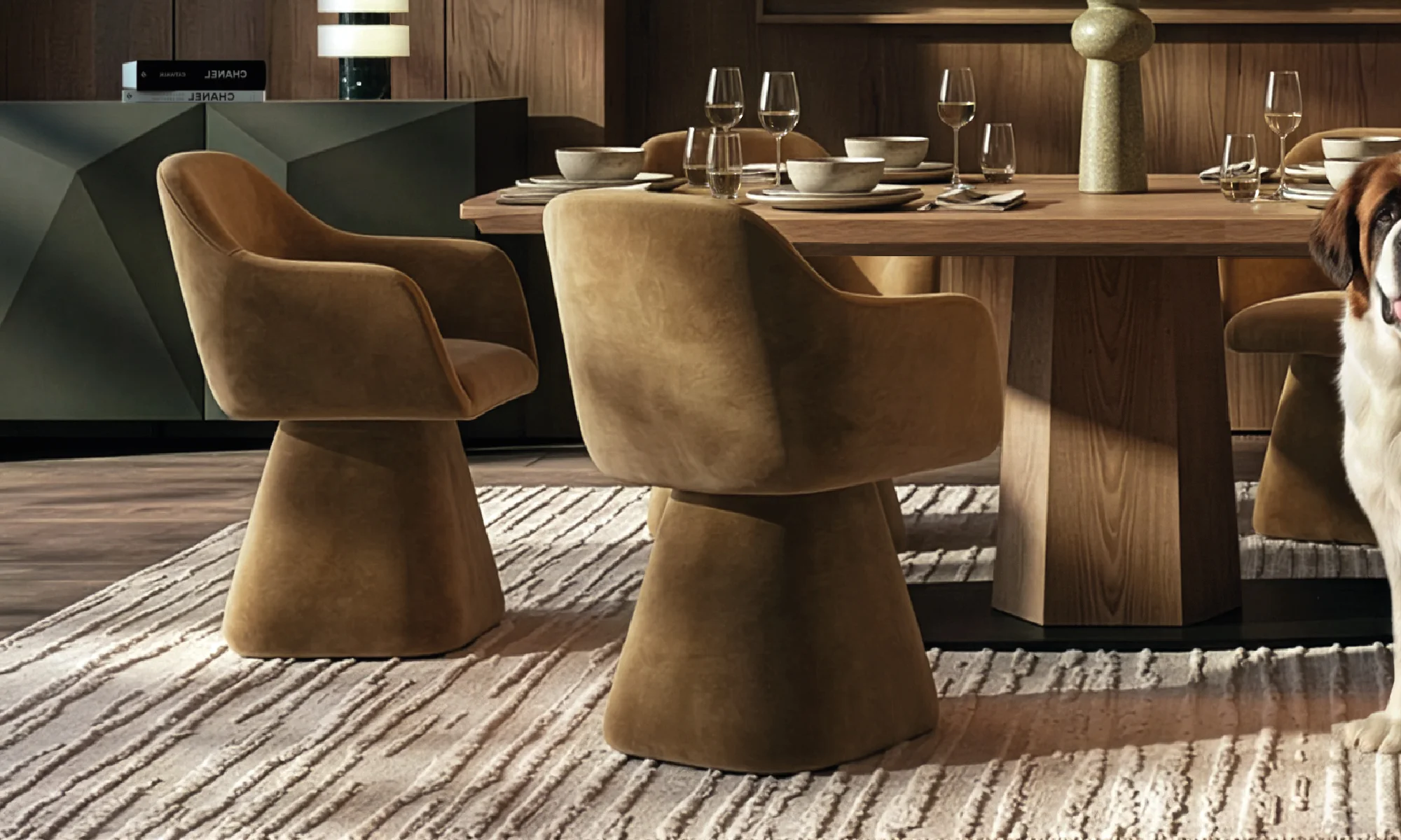 Silla Comedor Giratoria  Amarai en ambiente