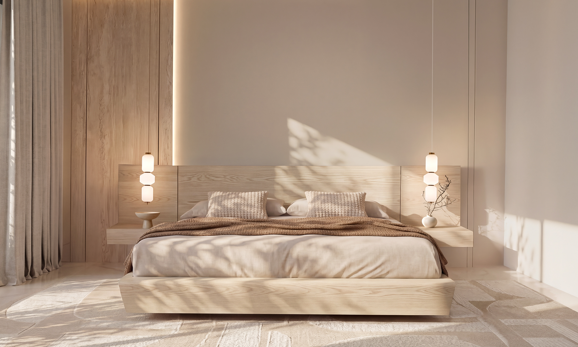 Cama Nebraska + Nocheros en ambiente