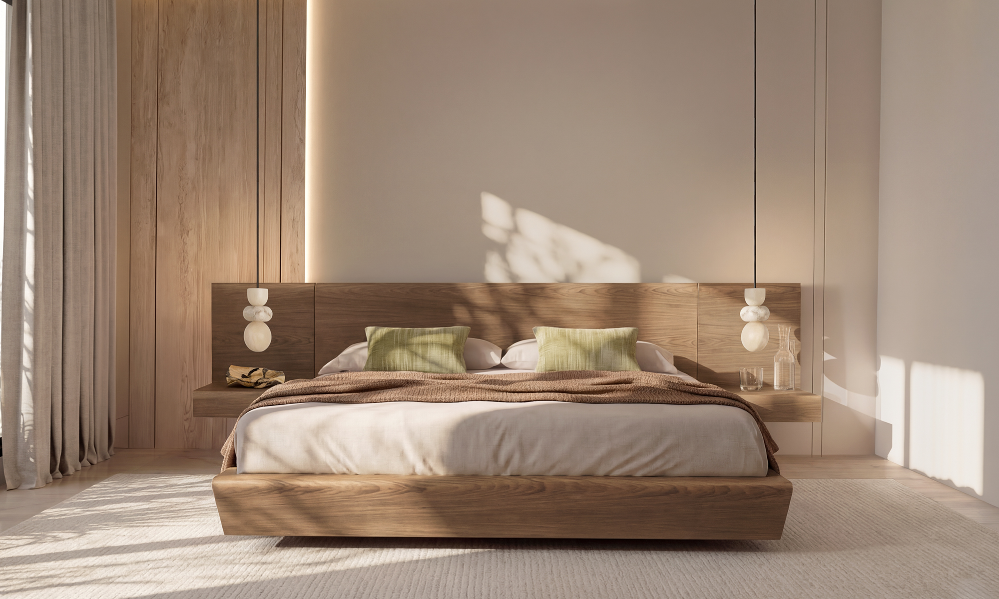 Cama Nebraska + Nocheros en ambiente