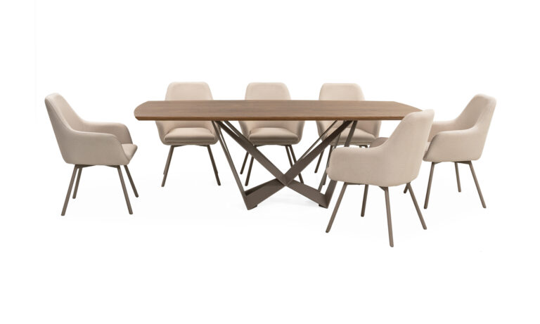 Mesa Comedor Versalles + 8 Sillas Odense P/Met