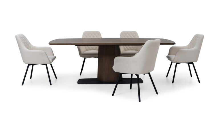 Mesa Comedor Napoles + 6 Sillas Odense P/Met