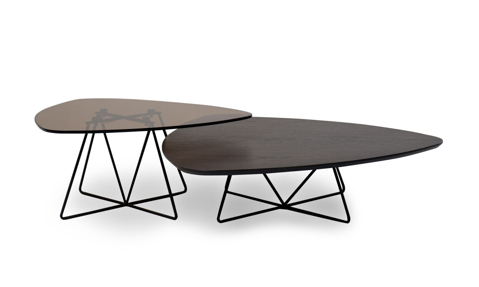 Mesas de Centro Boon Vidrio Madera x2