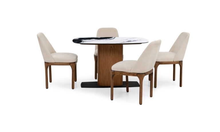 Mesa Comedor Niza Sinterizada + 4 Sillas Lisboa